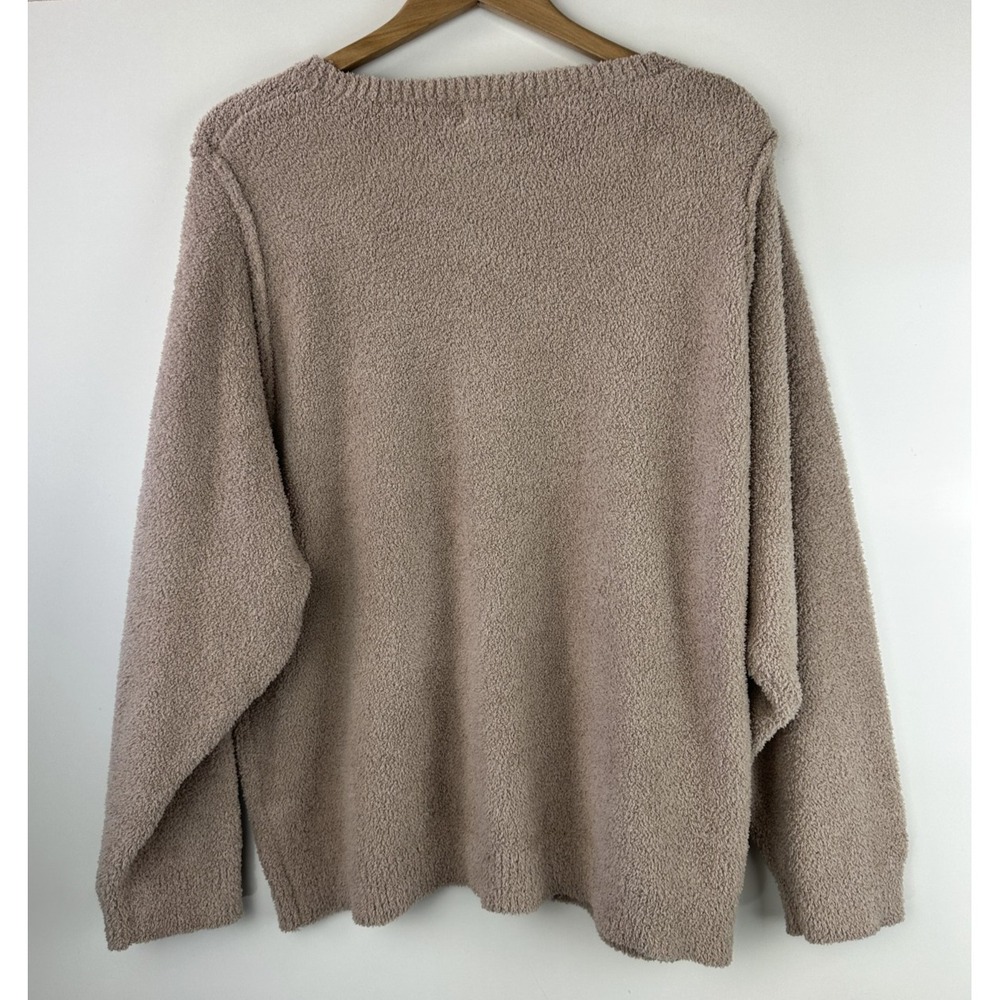 Softies Cozy Teddy Reverse Seam Crew Neck LS Top Pants Lounge Set Brown Size XL - Picture 7 of 16